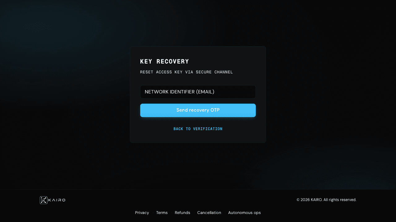 Forgot password email entry form